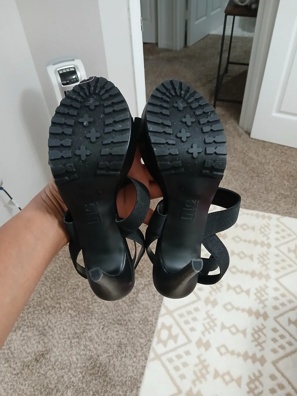 INC International Concepts Black Strappy High Heel Sandals